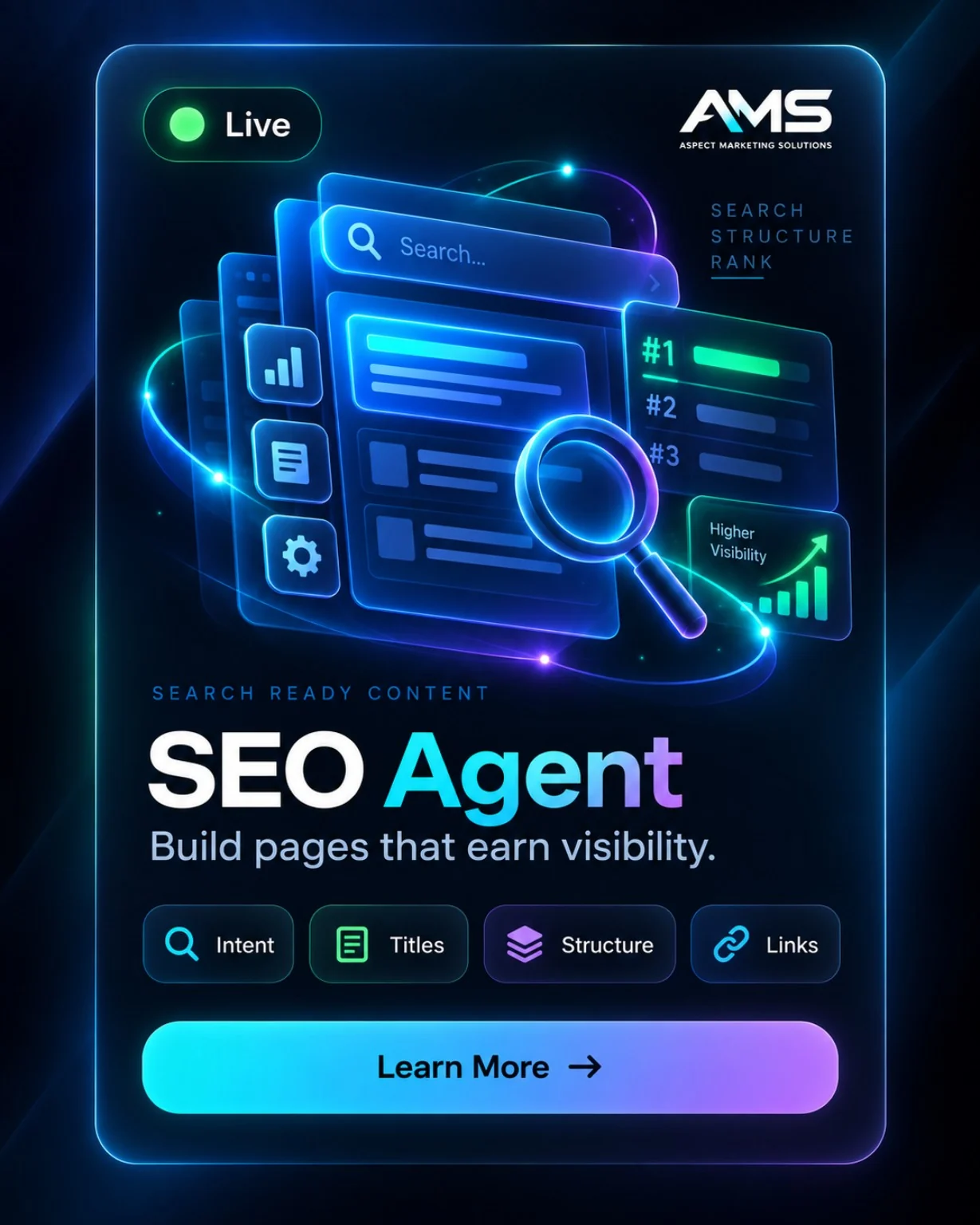 AMS SEO Agent building search-ready page structure